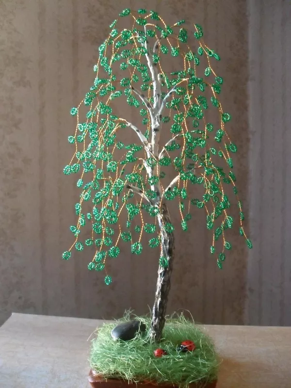 Цветы и деревья из бисера-отличный подарок и украшение для дома.  5