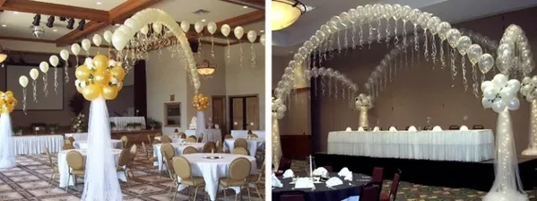Свадьба украшение зала воздушными шарами. Сердце из воздушных шаров 4