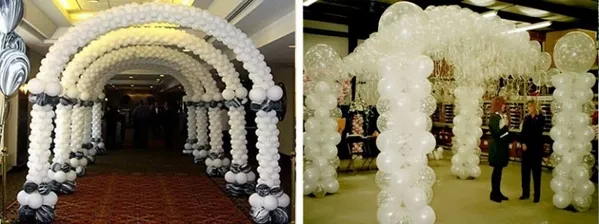 Свадьба украшение зала воздушными шарами. Сердце из воздушных шаров 5