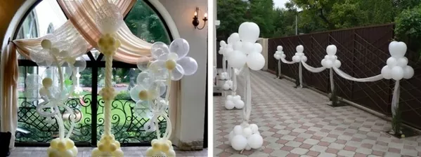 Свадьба украшение зала воздушными шарами. Сердце из воздушных шаров 13