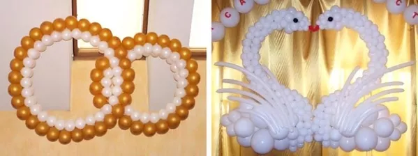 Свадьба украшение зала воздушными шарами. Сердце из воздушных шаров 14